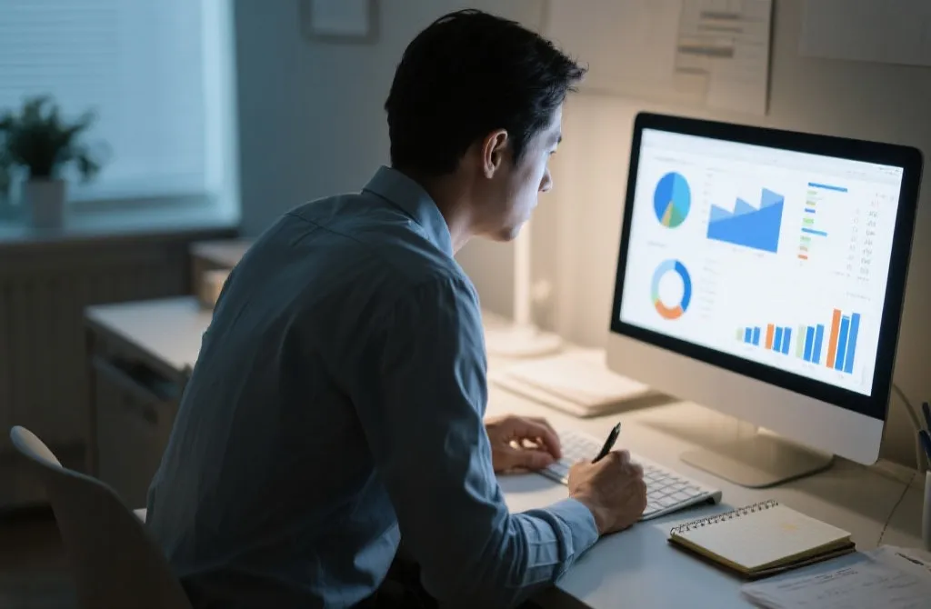 用户认真分析信息的场景